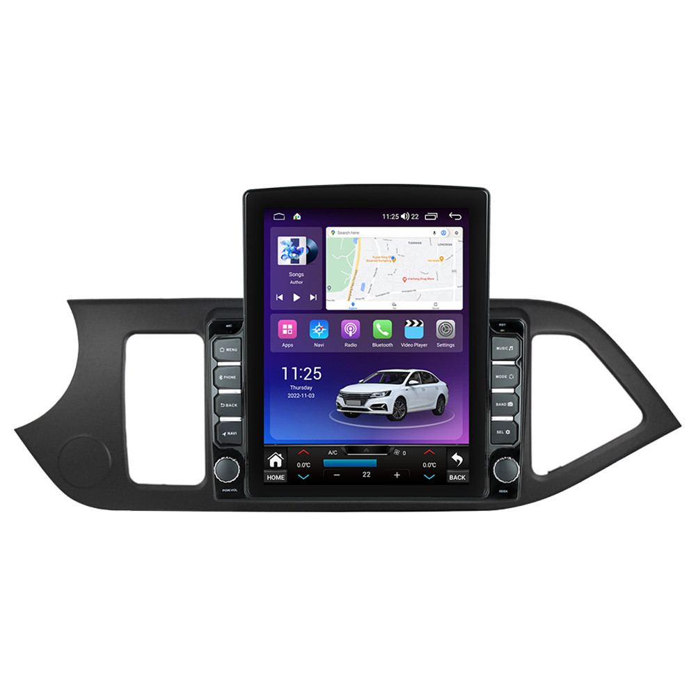 Navigatie dedicata cu Android Kia Picanto II 2011 - 2017, 8GB RAM, Radio GPS Dual Zone, Touchscreen IPS 9.7" HD tip Tesla, Internet Wi-Fi si slot SIM 4G, Bluetooth, MirrorLink, USB