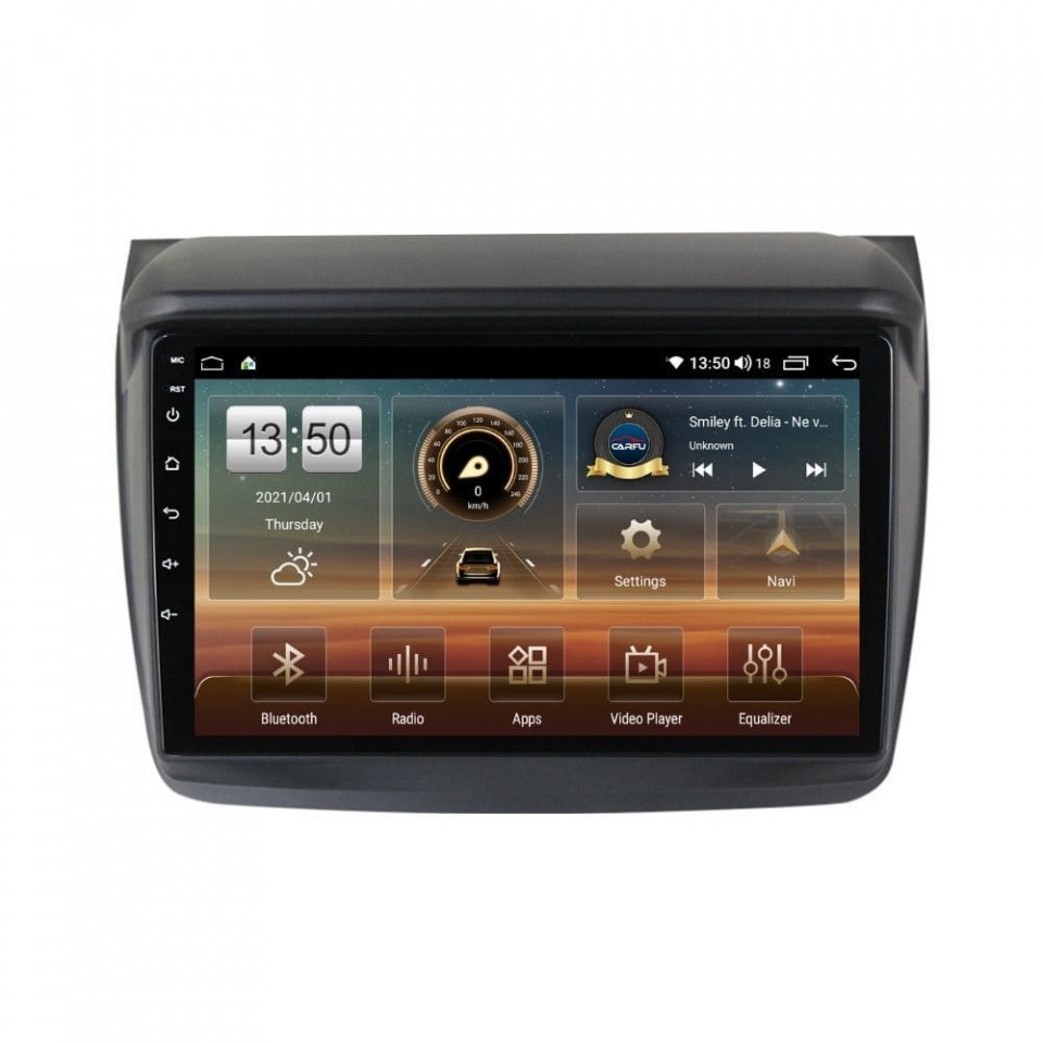 Navigatie dedicata cu Android Mitsubishi L200 2005 - 2015, 8GB RAM, Radio GPS Dual Zone, Display HD QLED 9" Touchscreen, Internet Wi-Fi si slot SIM 4G, Bluetooth, MirrorLink, USB