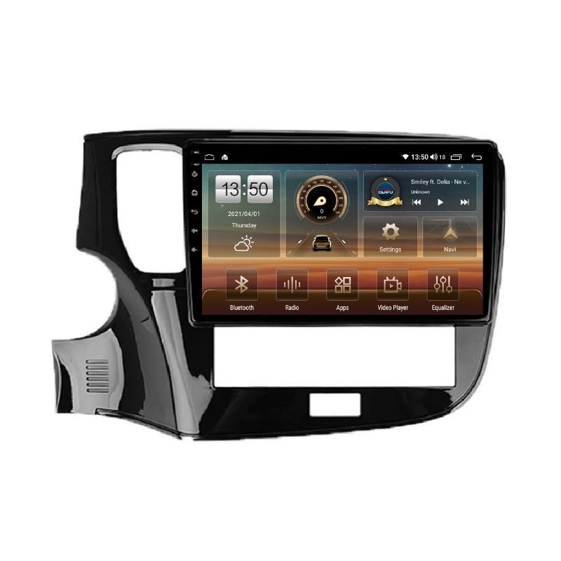Navigatie dedicata cu Android Mitsubishi Outlander III 2019 - 2021, 4GB RAM, Radio GPS Dual Zone, Display HD QLED 10" Touchscreen, Internet Wi-Fi si slot SIM 4G, Bluetooth, MirrorLink, USB