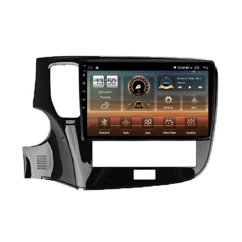 Navigatie dedicata cu Android Mitsubishi Outlander III 2019 - 2021, 8GB RAM, Radio GPS Dual Zone, Display HD QLED 10" Touchscreen, Internet Wi-Fi si slot SIM 4G, Bluetooth, MirrorLink, USB