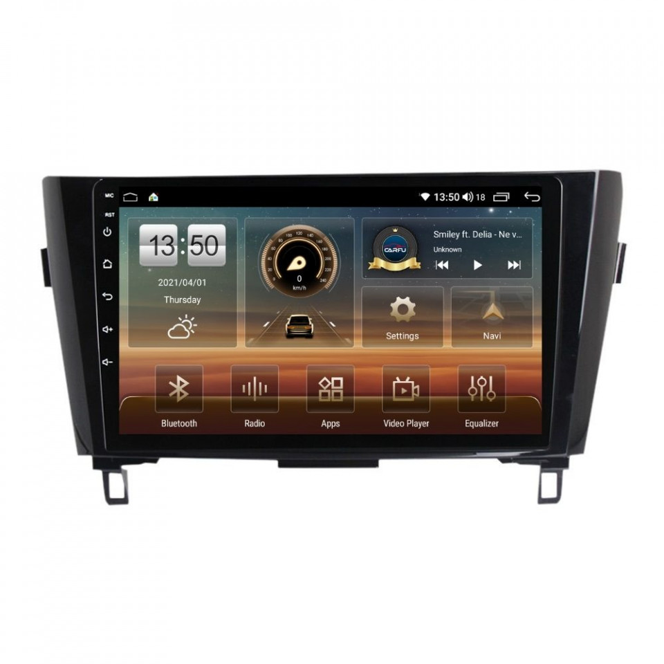 Navigatie dedicata cu Android Nissan Qashqai II 2014 - 2021, 8GB RAM, Radio GPS Dual Zone, Display HD QLED 10" Touchscreen, Internet Wi-Fi si slot SIM 4G, Bluetooth, MirrorLink, USB