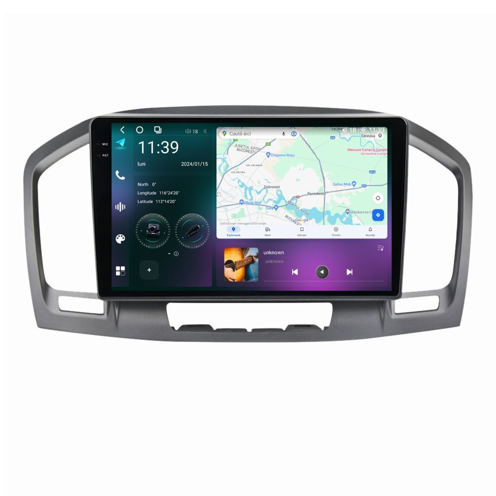Navigatie dedicata cu Android Opel Insignia A 2008 - 2013, 12GB RAM, Radio GPS Dual Zone, Display 2K QLED 9.5" Touchscreen, Internet Wi-Fi si slot SIM 4G, Bluetooth, MirrorLink, USB