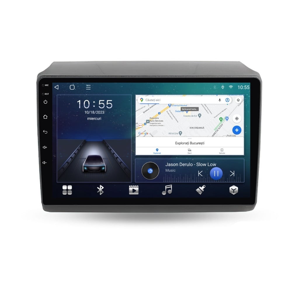 Navigatie dedicata cu Android Peugeot Boxer dupa 2006 cu navigatie originala, 2GB RAM, Radio GPS Dual Zone, Display HD QLED 9" Touchscreen, Internet Wi-Fi si slot SIM 4G, Bluetooth, MirrorLink, USB