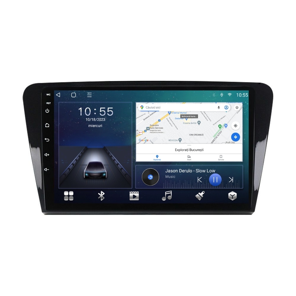 Navigatie dedicata cu Android Skoda Octavia III 2013 - 2020, 2GB RAM, Radio GPS Dual Zone, Display HD QLED 10" Touchscreen, Internet Wi-Fi si slot SIM 4G, Bluetooth, MirrorLink, USB