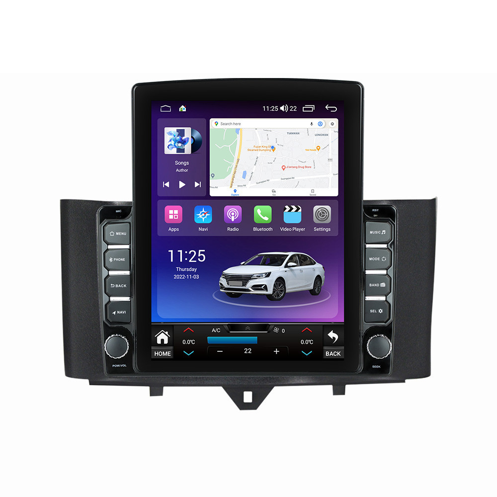 Navigatie dedicata cu Android Smart Fortwo 2011 - 2014, 8GB RAM, Radio GPS Dual Zone, Touchscreen IPS 9.7" HD tip Tesla, Internet Wi-Fi si slot SIM 4G, Bluetooth, MirrorLink, USB