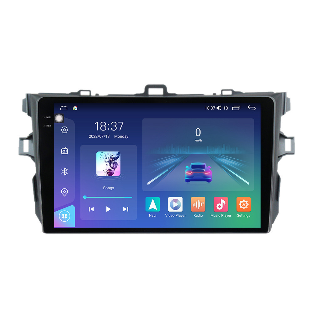 Navigatie dedicata cu Android Toyota Corolla 2007 - 2013, 8GB RAM, Radio GPS Dual Zone, Display 2K QLED 9.5" Touchscreen, Internet Wi-Fi si slot SIM 4G, Bluetooth, MirrorLink, USB
