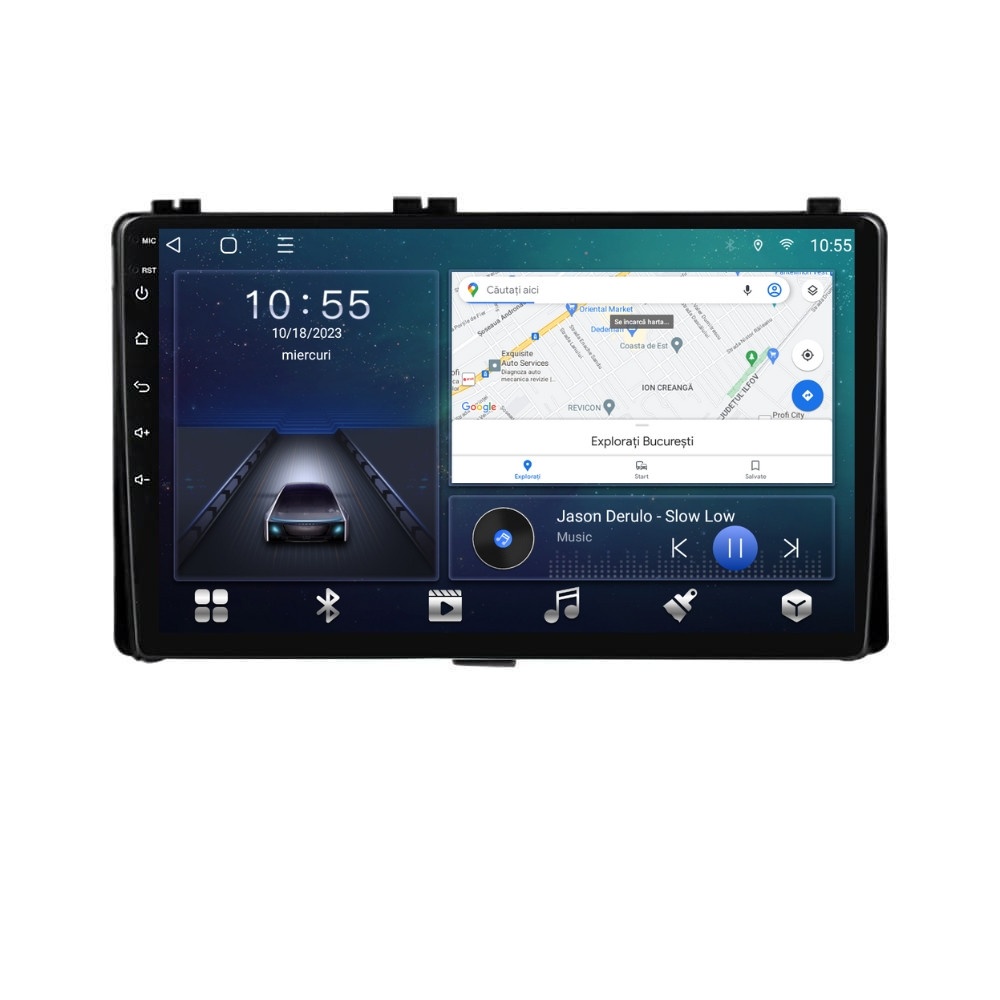 Navigatie dedicata cu Android Toyota Corolla 2017 - 2018, 2GB RAM, Radio GPS Dual Zone, Display HD QLED 9" Touchscreen, Internet Wi-Fi si slot SIM 4G, Bluetooth, MirrorLink, USB