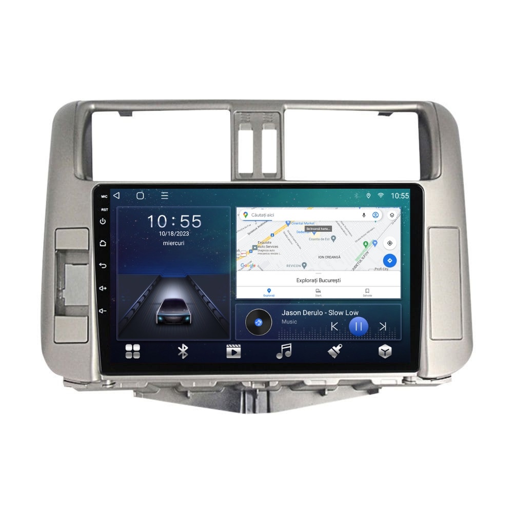 Navigatie dedicata cu Android Toyota Land Cruiser Prado J150 2009 - 2013, 2GB RAM, Radio GPS Dual Zone, Display HD QLED 9" Touchscreen, Internet Wi-Fi si slot SIM 4G, Bluetooth, MirrorLink, 