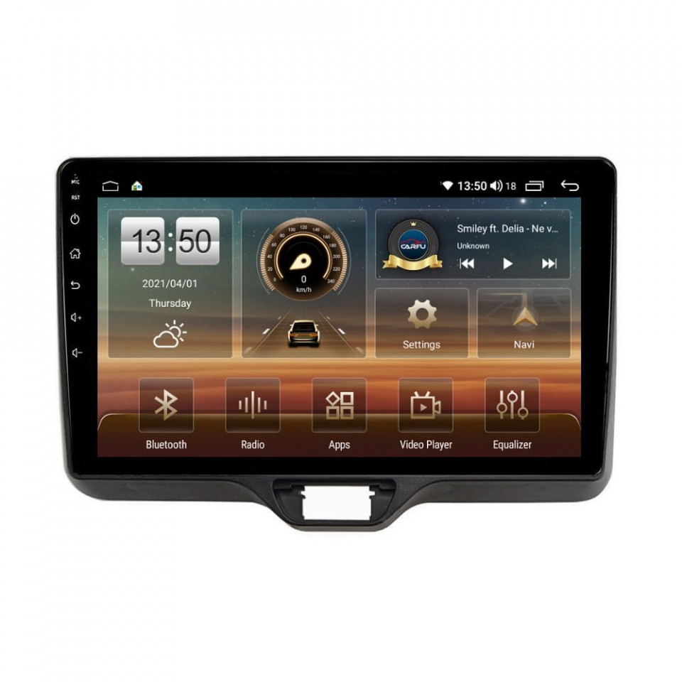 Navigatie dedicata cu Android Toyota Yaris P21 dupa 2020, 8GB RAM, Radio GPS Dual Zone, Display HD QLED 10" Touchscreen, Internet Wi-Fi si slot SIM 4G, Bluetooth, MirrorLink, USB