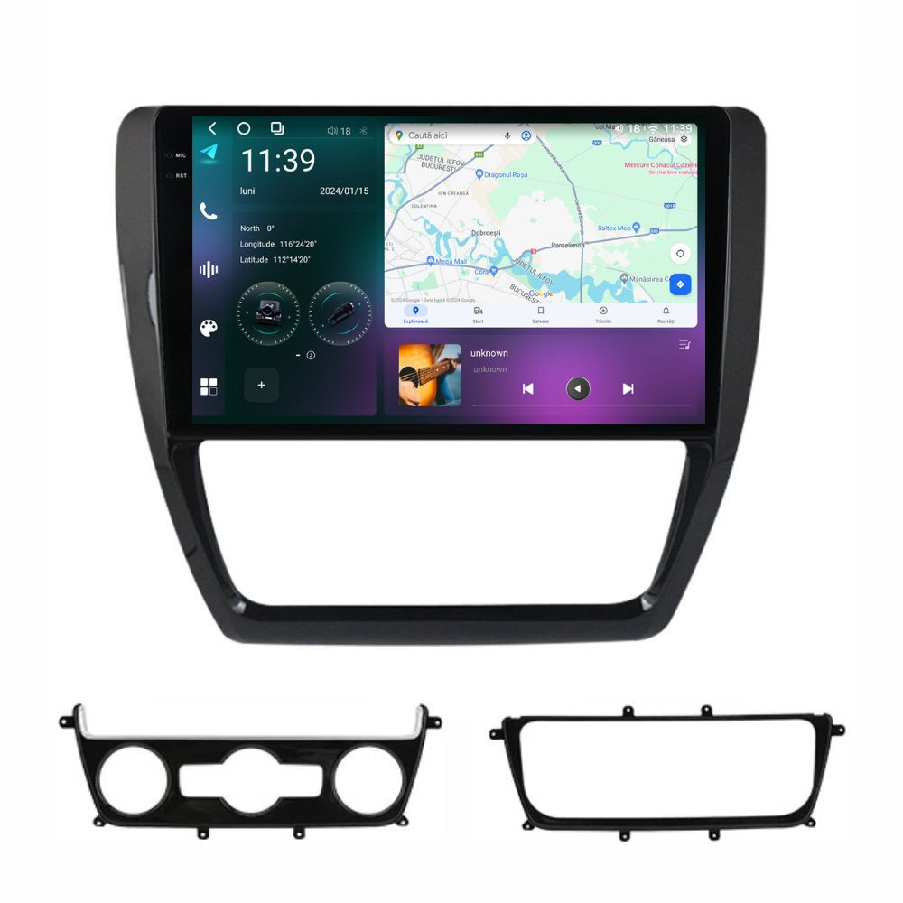 Navigatie dedicata cu Android VW Jetta IV 2011 - 2018, 12GB RAM, Radio GPS Dual Zone, Display 2K QLED 10.36" Touchscreen, Internet Wi-Fi si slot SIM 4G, Bluetooth, MirrorLink, USB