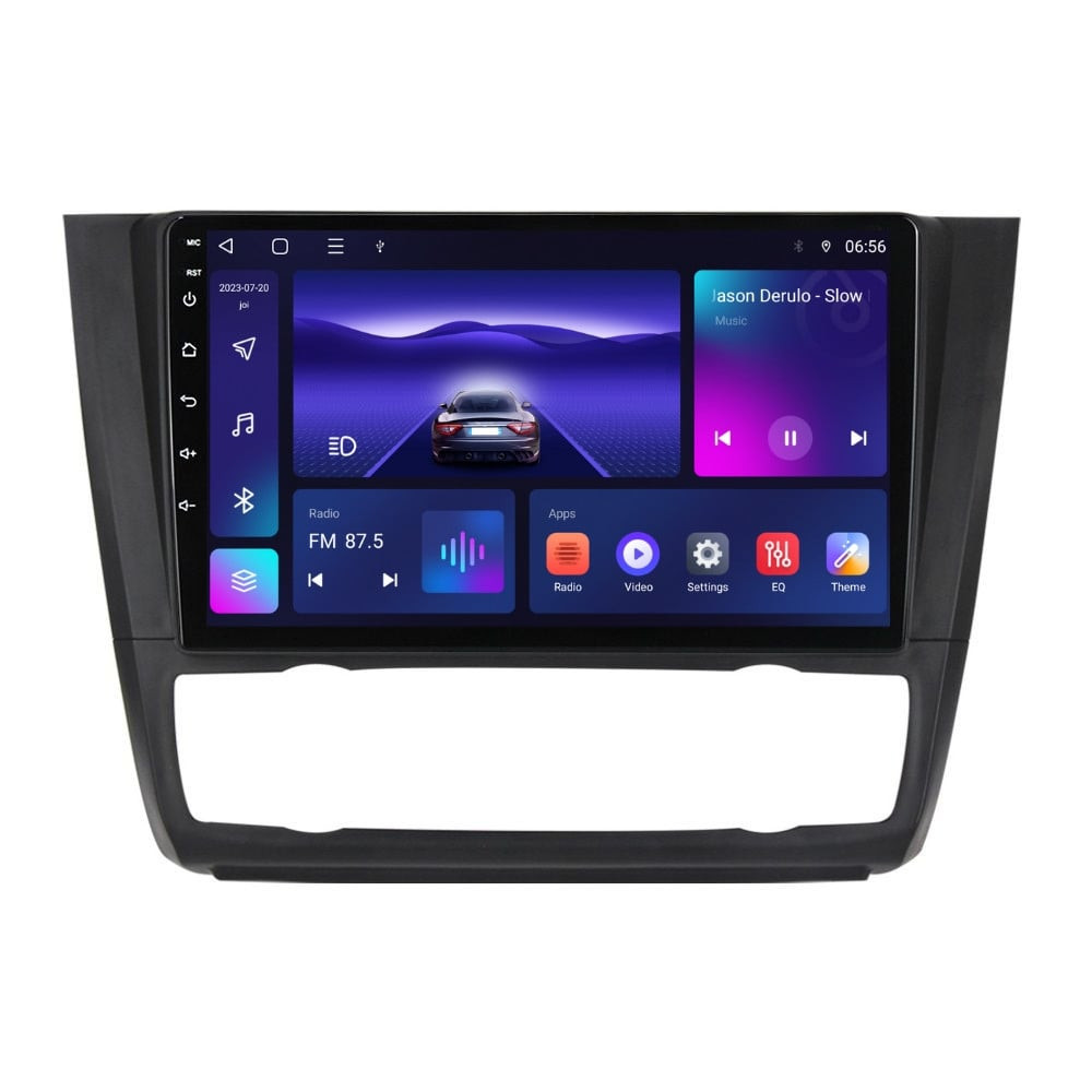 Navigatie dedicata cu Android BMW Seria 1 (E81 / E87) 2007 - 2013, clima automata, 3GB RAM, Radio GPS Dual Zone, Display HD QLED 9" Touchscreen, Internet Wi-Fi si slot SIM 4G, Bluetooth, MirrorLink, USB