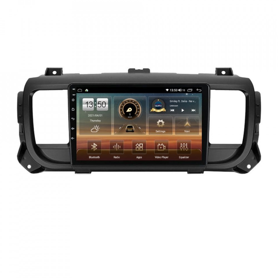 Navigatie dedicata cu Android Citroen Jumpy dupa 2016, 6GB RAM, Radio GPS Dual Zone, Display HD QLED 9" Touchscreen, Internet Wi-Fi si slot SIM 4G, Bluetooth, MirrorLink, USB