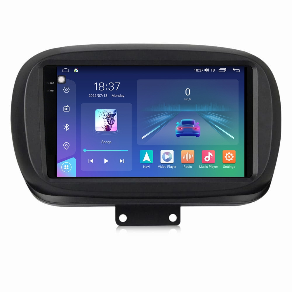 Navigatie dedicata cu Android Fiat 500X dupa 2014, 8GB RAM, Radio GPS Dual Zone, Display 2K QLED 9.5" Touchscreen, Internet Wi-Fi si slot SIM 4G, Bluetooth, MirrorLink, USB