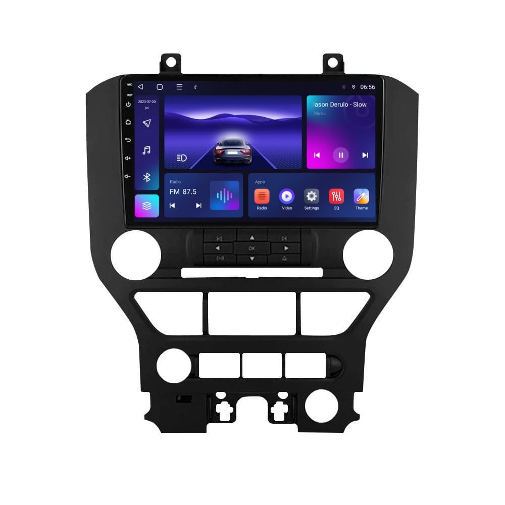 Navigatie dedicata cu Android Ford Mustang 2014 - 2021 fara navigatie originala, 3GB RAM, Radio GPS Dual Zone, Display HD QLED 9" Touchscreen, Internet Wi-Fi si slot SIM 4G, Bluetooth, MirrorLink, USB