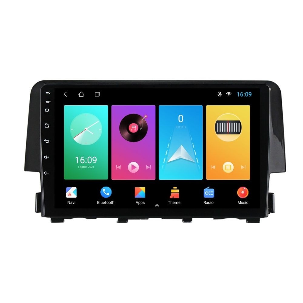 Navigatie dedicata cu Android Honda Civic X 2015 - 2021, 2GB RAM, Radio GPS Dual Zone, Display HD IPS 9" Touchscreen, Internet Wi-Fi, Bluetooth, MirrorLink, USB