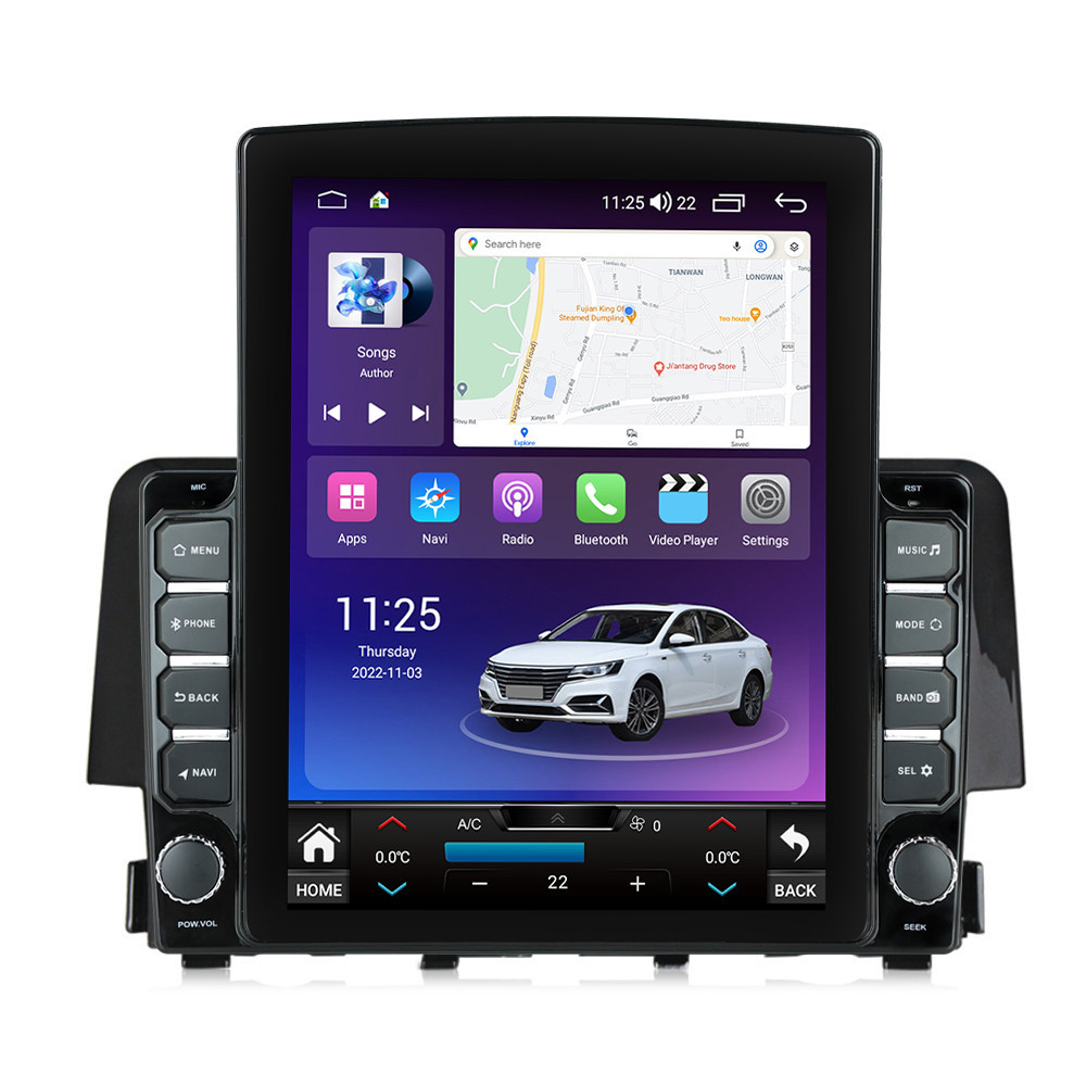 Navigatie dedicata cu Android Honda Civic X 2015 - 2021, 8GB RAM, Radio GPS Dual Zone, Touchscreen IPS 9.7" HD tip Tesla, Internet Wi-Fi si slot SIM 4G, Bluetooth, MirrorLink, USB