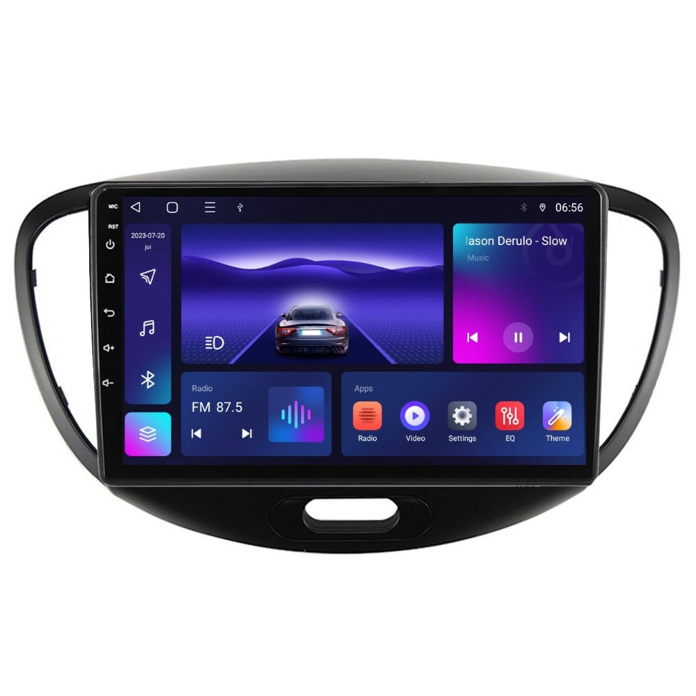 Navigatie dedicata cu Android Hyundai i10 2007 - 2013, 3GB RAM, Radio GPS Dual Zone, Display HD QLED 9" Touchscreen, Internet Wi-Fi si slot SIM 4G, Bluetooth, MirrorLink, USB