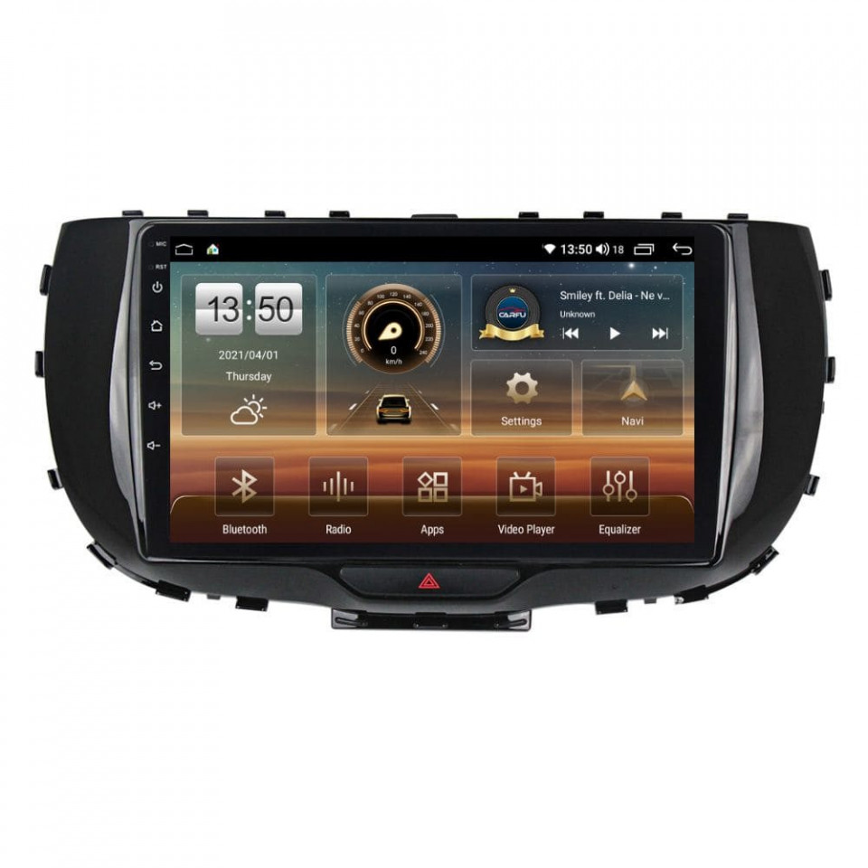Navigatie dedicata cu Android Kia Soul dupa 2019, 8GB RAM, Radio GPS Dual Zone, Display HD QLED 9" Touchscreen, Internet Wi-Fi si slot SIM 4G, Bluetooth, MirrorLink, USB