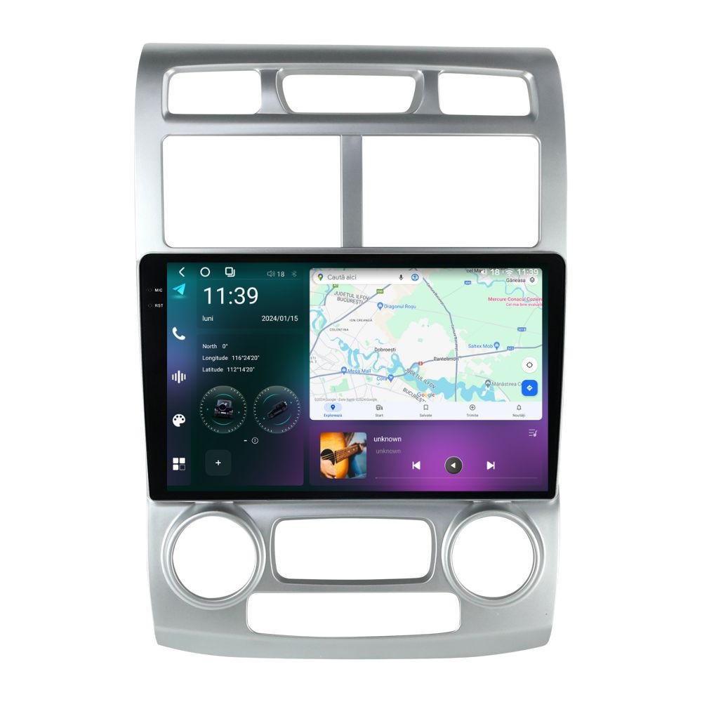Navigatie dedicata cu Android KIA Sportage 2004 - 2010 fabricata in Coreea, clima automata, 12GB RAM, Radio GPS Dual Zone, Display 2K QLED 9.5" Touchscreen, Internet Wi-Fi si slot SIM 4G, Bl