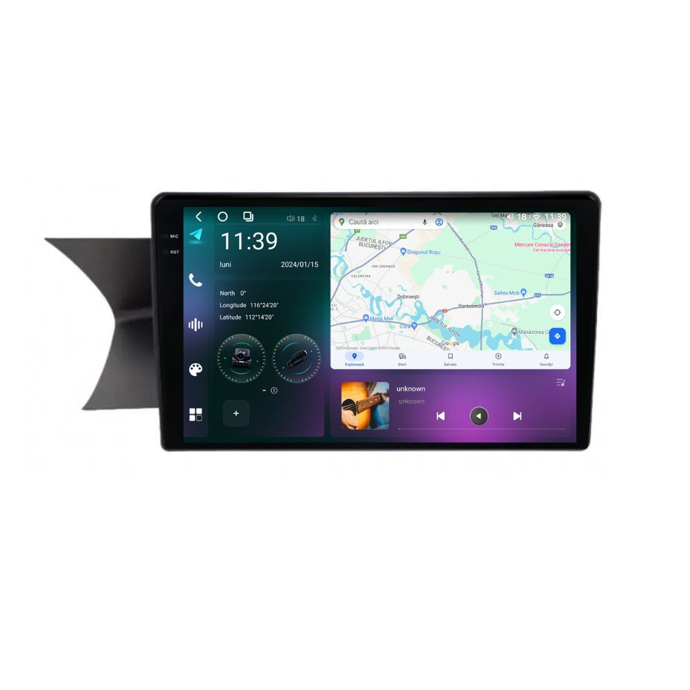 Navigatie dedicata cu Android Mercedes C-Class W204 2011 - 2014, 12GB RAM, Radio GPS Dual Zone, Display 2K QLED 9.5" Touchscreen, Internet Wi-Fi si slot SIM 4G, Bluetooth, MirrorLink, USB