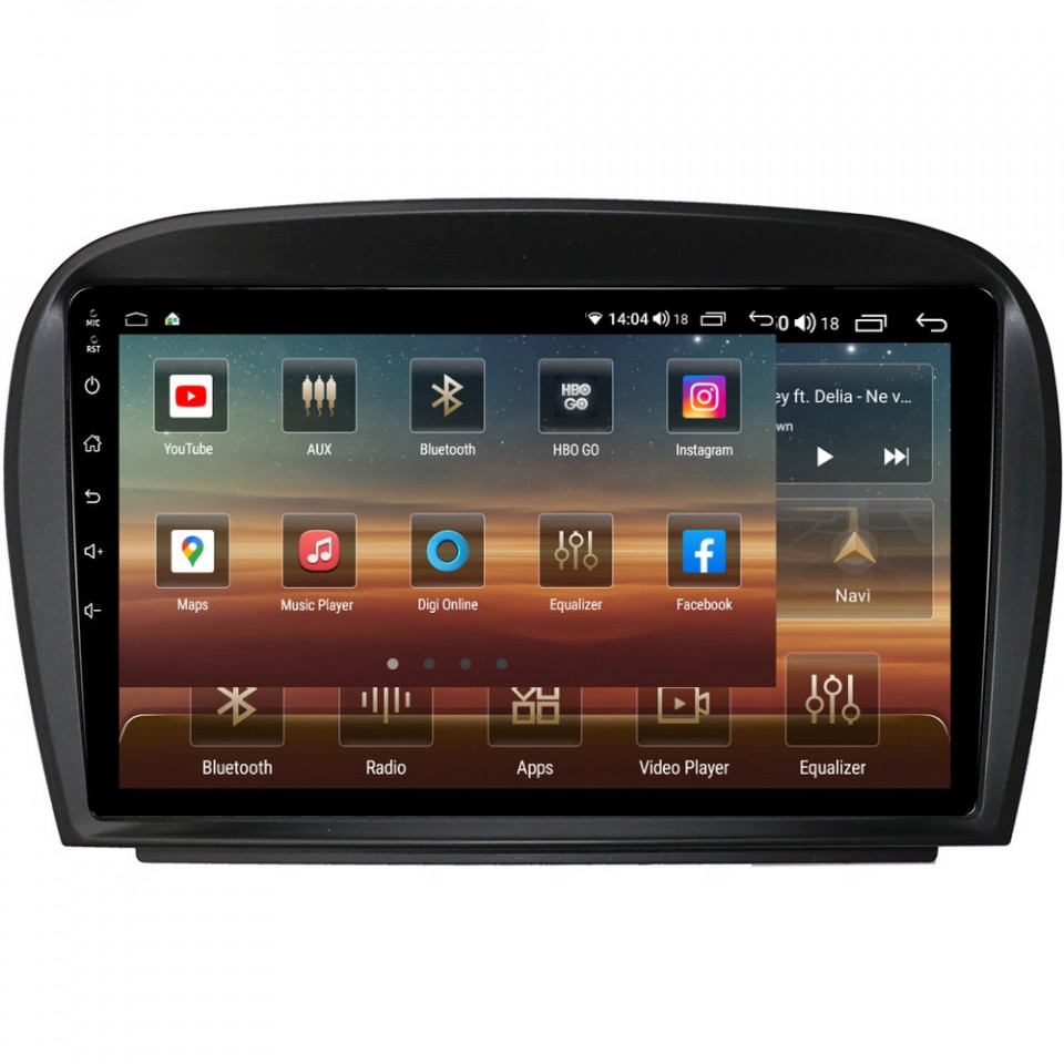 Navigatie dedicata cu Android Mercedes SL R230 2001 - 2012, 6GB RAM, Radio GPS Dual Zone, Display HD QLED 9" Touchscreen, Internet Wi-Fi si slot SIM 4G, Bluetooth, MirrorLink, USB