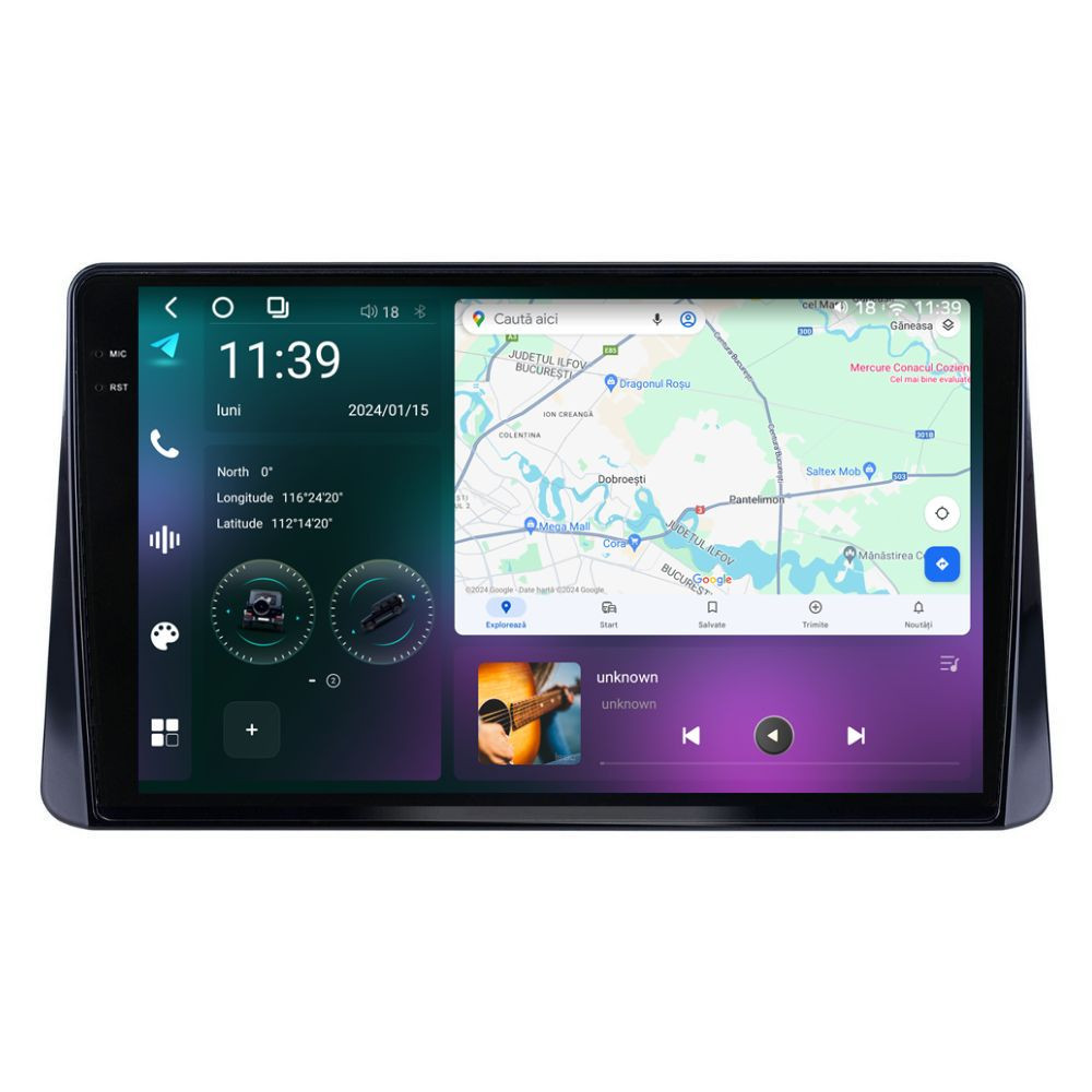 Navigatie dedicata cu Android Mitsubishi Eclipse Cross 2017 - 2020, 12GB RAM, Radio GPS Dual Zone, Display 2K QLED 10.36" Touchscreen, Internet Wi-Fi si slot SIM 4G, Bluetooth, MirrorLink, USB