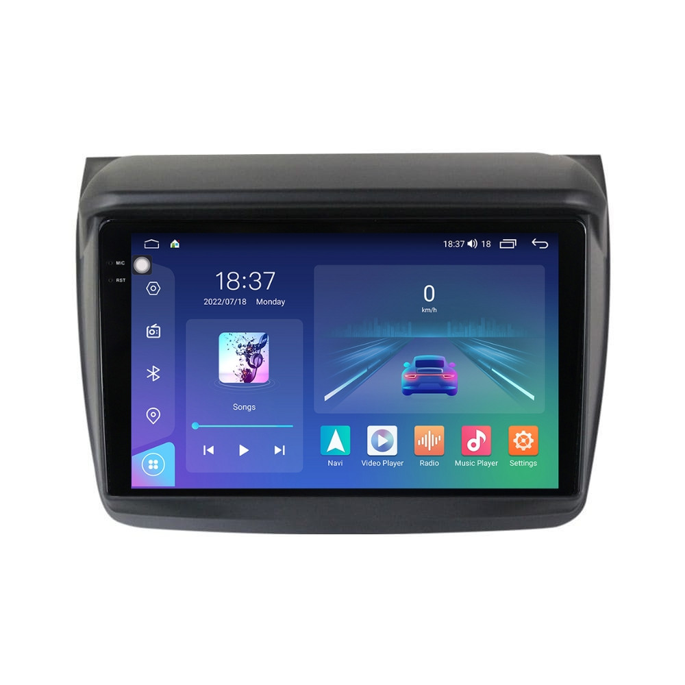 Navigatie dedicata cu Android Mitsubishi L200 2005 - 2015, 4GB RAM, Radio GPS Dual Zone, Display 2K QLED 9.5" Touchscreen, Internet Wi-Fi si slot SIM 4G, Bluetooth, MirrorLink, USB