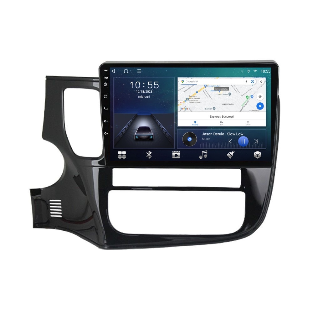 Navigatie dedicata cu Android Mitsubishi Outlander III 2012 - 2019, 2GB RAM, Radio GPS Dual Zone, Display HD QLED 10" Touchscreen, Internet Wi-Fi si slot SIM 4G, Bluetooth, MirrorLink, USB