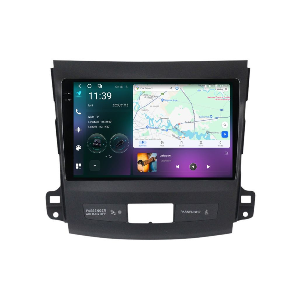 Navigatie dedicata cu Android Peugeot 4007 2007 - 2013, 12GB RAM, Radio GPS Dual Zone, Display 2K QLED 9.5" Touchscreen, Internet Wi-Fi si slot SIM 4G, Bluetooth, MirrorLink, USB
