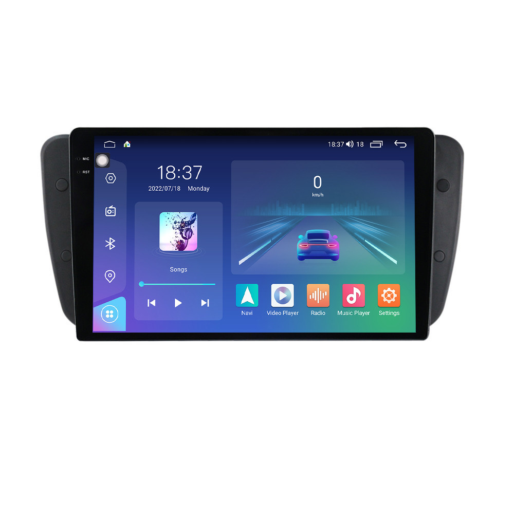 Navigatie dedicata cu Android Seat Ibiza IV 2008 - 2013, 8GB RAM, Radio GPS Dual Zone, Display 2K QLED 9.5" Touchscreen, Internet Wi-Fi si slot SIM 4G, Bluetooth, MirrorLink, USB