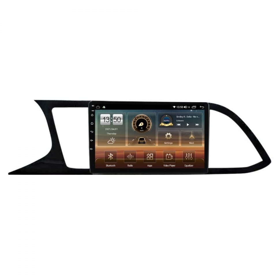 Navigatie dedicata cu Android Seat Leon 5F 2013 - 2020, 8GB RAM, Radio GPS Dual Zone, Display HD QLED 9" Touchscreen, Internet Wi-Fi si slot SIM 4G, Bluetooth, MirrorLink, USB