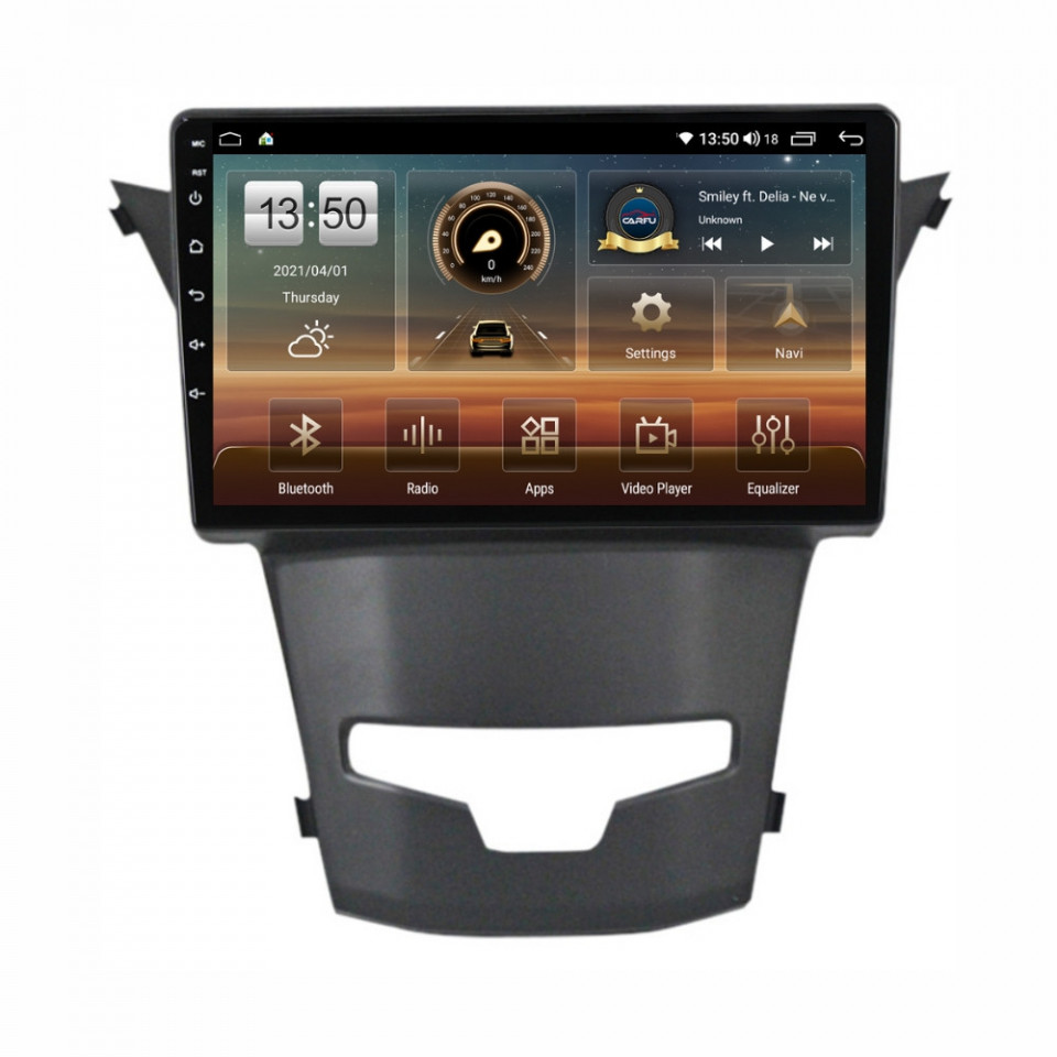 Navigatie dedicata cu Android Ssangyong Korando 2013 - 2019, 6GB RAM, Radio GPS Dual Zone, Display HD QLED 9" Touchscreen, Internet Wi-Fi si slot SIM 4G, Bluetooth, MirrorLink, USB