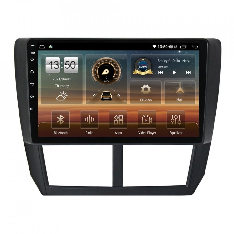 Navigatie dedicata cu Android Subaru Impreza / XV / WRX 2007 - 2014, 8GB RAM, Radio GPS Dual Zone, Display HD QLED 9" Touchscreen, Internet Wi-Fi si slot SIM 4G, Bluetooth, MirrorLink, USB