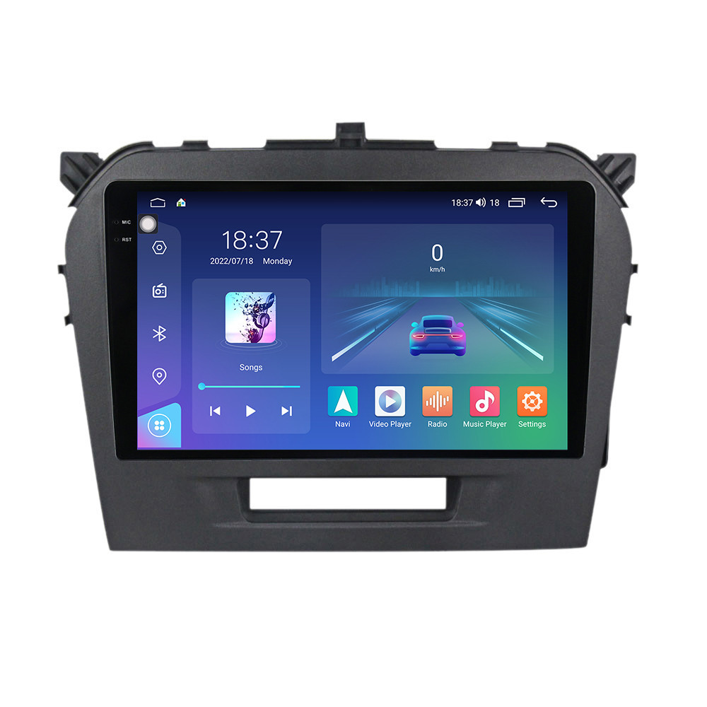 Navigatie dedicata cu Android Suzuki Vitara dupa 2015, 8GB RAM, Radio GPS Dual Zone, Display 2K QLED 9.5" Touchscreen, Internet Wi-Fi si slot SIM 4G, Bluetooth, MirrorLink, USB