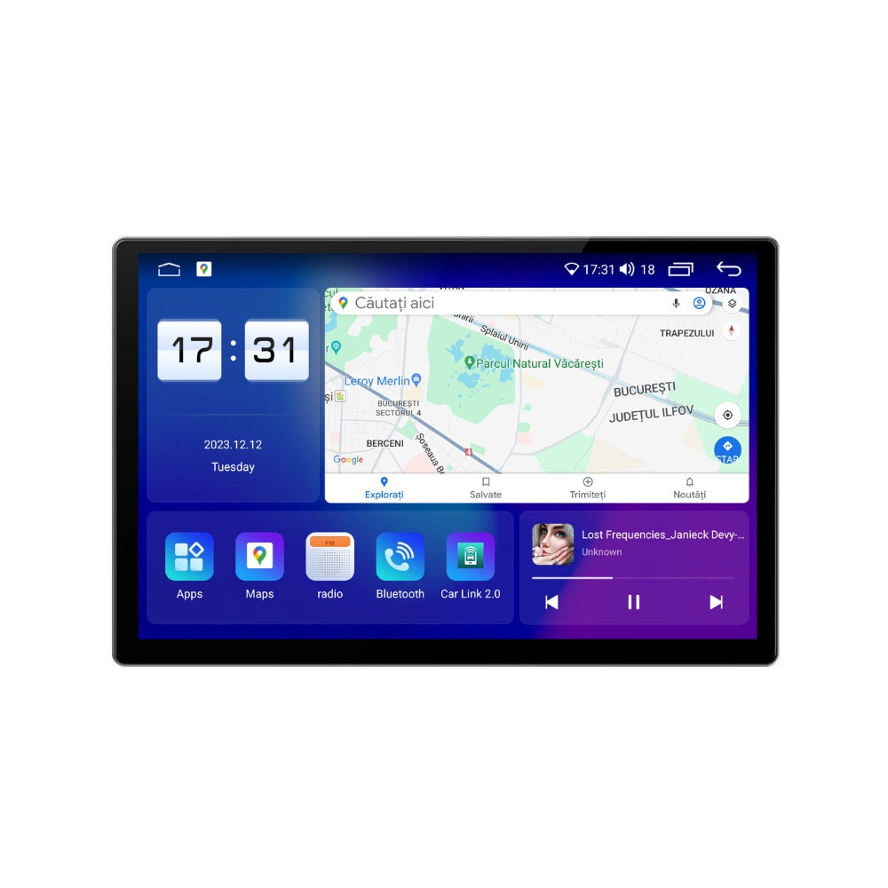 Navigatie dedicata cu Android Toyota Camry 2021 - 2024, 4GB RAM, Radio GPS Dual Zone, Display 2K QLED 13" Touchscreen, Internet Wi-Fi si slot SIM 4G, Bluetooth, MirrorLink, USB