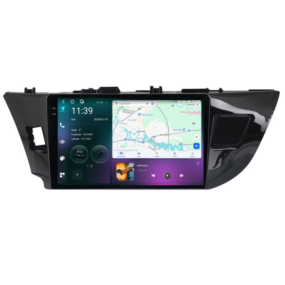 Navigatie dedicata cu Android Toyota Corolla 2013 - 2017, 12GB RAM, Radio GPS Dual Zone, Display 2K QLED 10.36" Touchscreen, Internet Wi-Fi si slot SIM 4G, Bluetooth, MirrorLink, USB