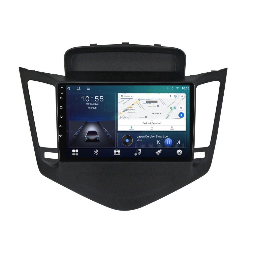 Navigatie dedicata cu Android Chevrolet Cruze 2008 - 2013, 2GB RAM, Radio GPS Dual Zone, Display HD QLED 9" Touchscreen, Internet Wi-Fi si slot SIM 4G, Bluetooth, MirrorLink, USB