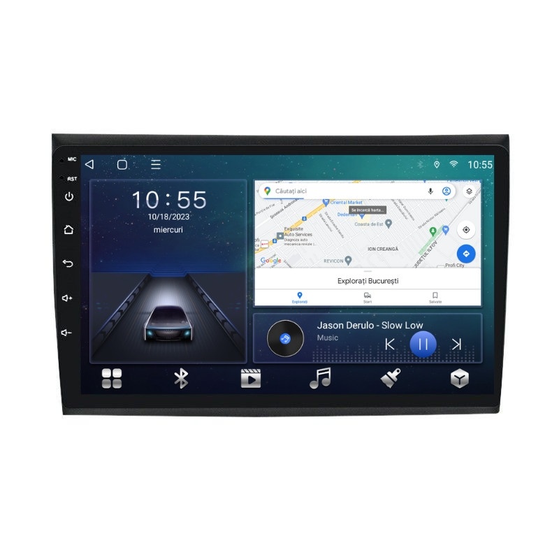 Navigatie dedicata cu Android Fiat Bravo 2007 - 2016, 2GB RAM, Radio GPS Dual Zone, Display HD QLED 9" Touchscreen, Internet Wi-Fi si slot SIM 4G, Bluetooth, MirrorLink, USB