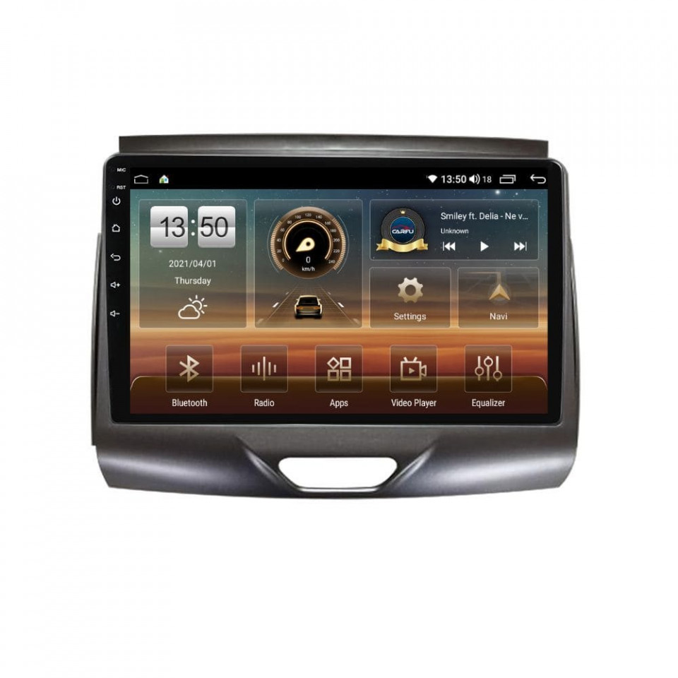 Navigatie dedicata cu Android Ford Ranger dupa 2015 cu navigatie originala, 8GB RAM, Radio GPS Dual Zone, Display HD QLED 9" Touchscreen, Internet Wi-Fi si slot SIM 4G, Bluetooth, MirrorLink, USB