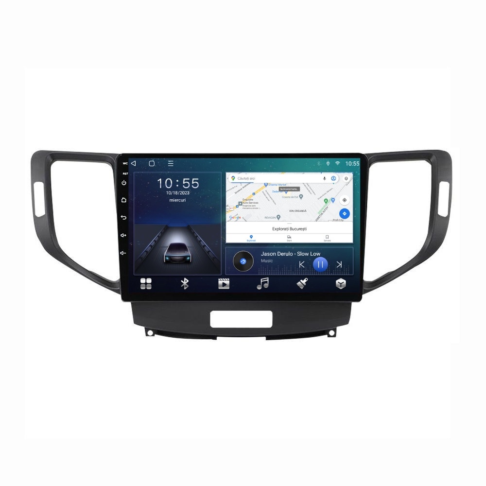 Navigatie dedicata cu Android Honda Accord VIII 2008 - 2012, 2GB RAM, Radio GPS Dual Zone, Display HD QLED 9" Touchscreen, Internet Wi-Fi si slot SIM 4G, Bluetooth, MirrorLink, USB