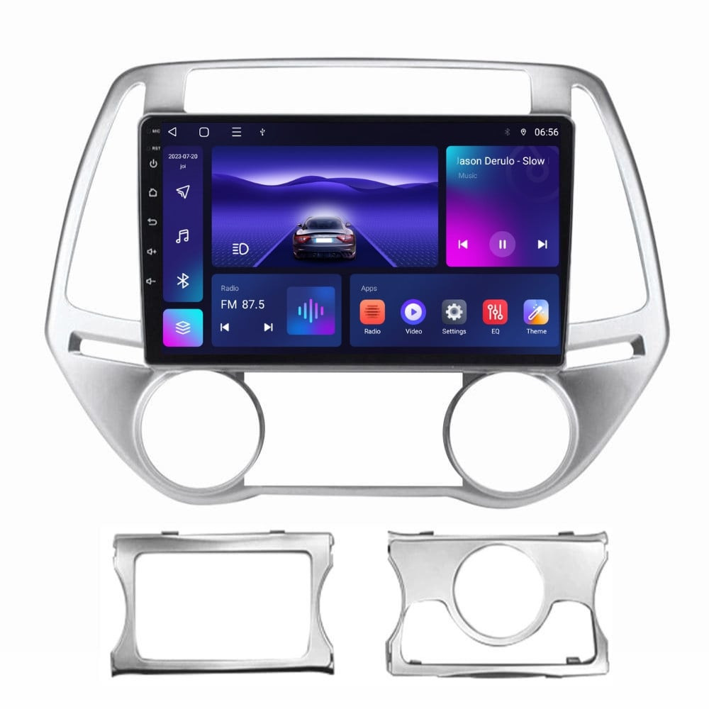 Navigatie dedicata cu Android Hyundai i20 2012 - 2014, 3GB RAM, Radio GPS Dual Zone, Display HD QLED 9" Touchscreen, Internet Wi-Fi si slot SIM 4G, Bluetooth, MirrorLink, USB