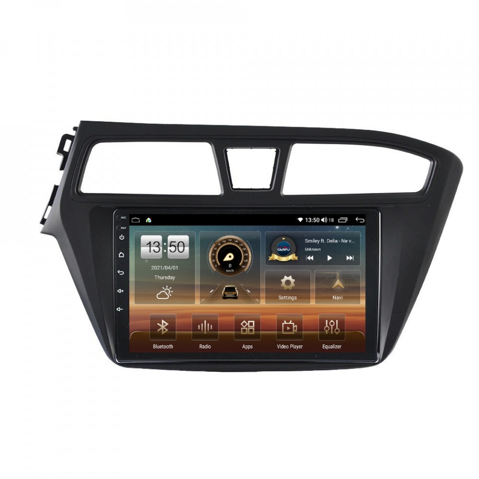 Navigatie dedicata cu Android Hyundai i20 2014 - 2018, 8GB RAM, Radio GPS Dual Zone, Display HD QLED 9" Touchscreen, Internet Wi-Fi si slot SIM 4G, Bluetooth, MirrorLink, USB