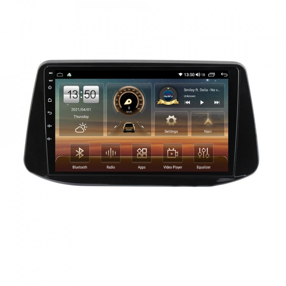 Navigatie dedicata cu Android Hyundai i30 dupa 2017, 6GB RAM, Radio GPS Dual Zone, Display HD QLED 9" Touchscreen, Internet Wi-Fi si slot SIM 4G, Bluetooth, MirrorLink, USB