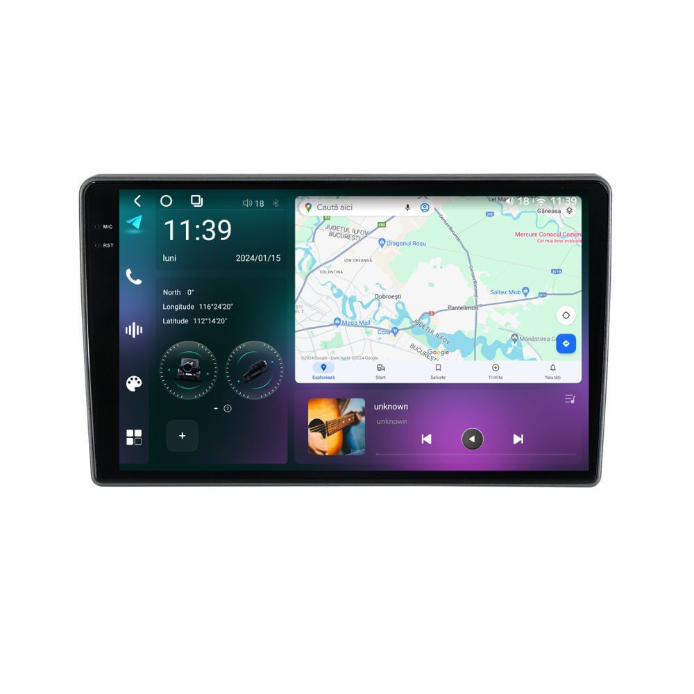 Navigatie dedicata cu Android Jeep Grand Cherokee III 2007 - 2011, 12GB RAM, Radio GPS Dual Zone, Display 2K QLED 10.36" Touchscreen, Internet Wi-Fi si slot SIM 4G, Bluetooth, MirrorLink, USB