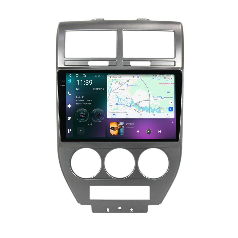 Navigatie dedicata cu Android Jeep Patriot I 2006 - 2010, 12GB RAM, Radio GPS Dual Zone, Display 2K QLED 10.36" Touchscreen, Internet Wi-Fi si slot SIM 4G, Bluetooth, MirrorLink, USB