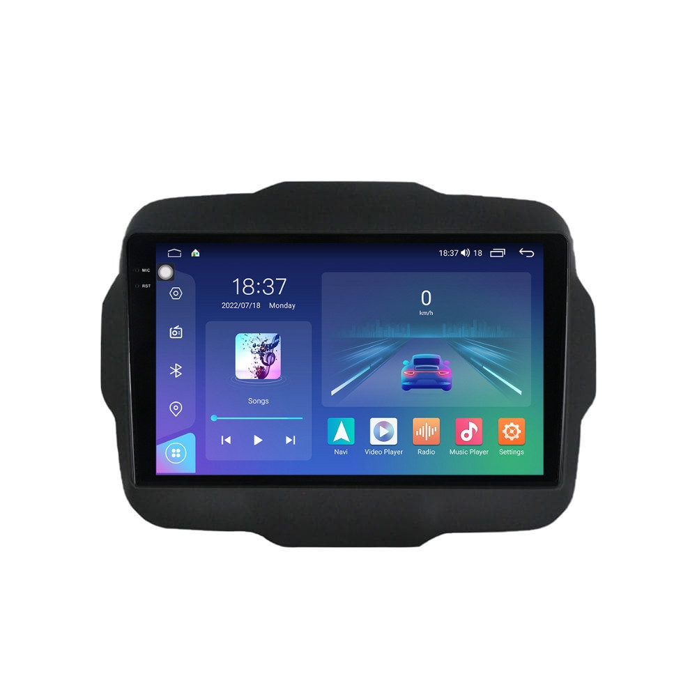 Navigatie dedicata cu Android Jeep Renegade dupa 2014, 8GB RAM, Radio GPS Dual Zone, Display 2K QLED 9.5" Touchscreen, Internet Wi-Fi si slot SIM 4G, Bluetooth, MirrorLink, USB