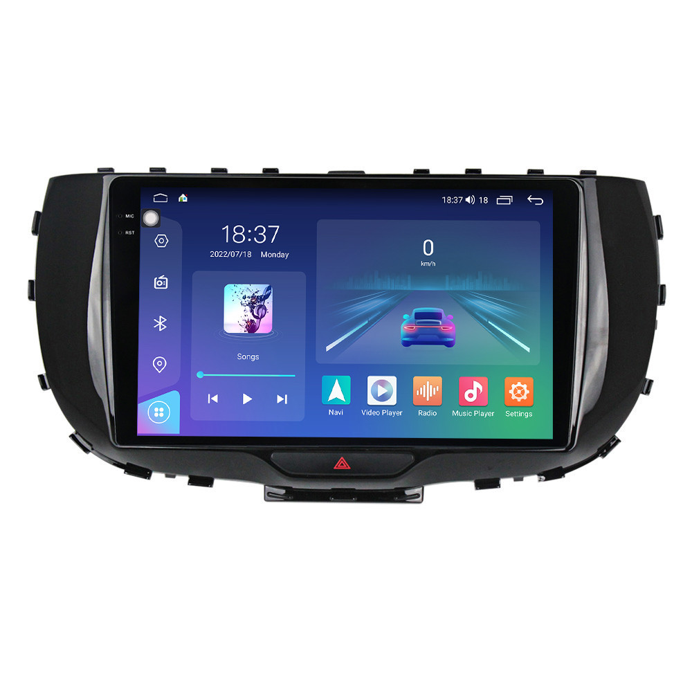 Navigatie dedicata cu Android Kia Soul dupa 2019, 8GB RAM, Radio GPS Dual Zone, Display 2K QLED 9.5" Touchscreen, Internet Wi-Fi si slot SIM 4G, Bluetooth, MirrorLink, USB