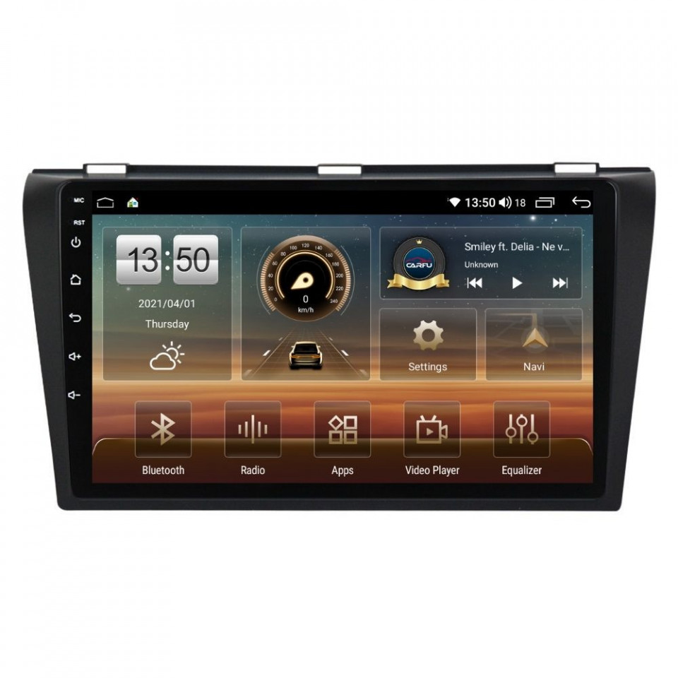 Navigatie dedicata cu Android Mazda 3 2003 - 2009, 8GB RAM, Radio GPS Dual Zone, Display HD QLED 9" Touchscreen, Internet Wi-Fi si slot SIM 4G, Bluetooth, MirrorLink, USB