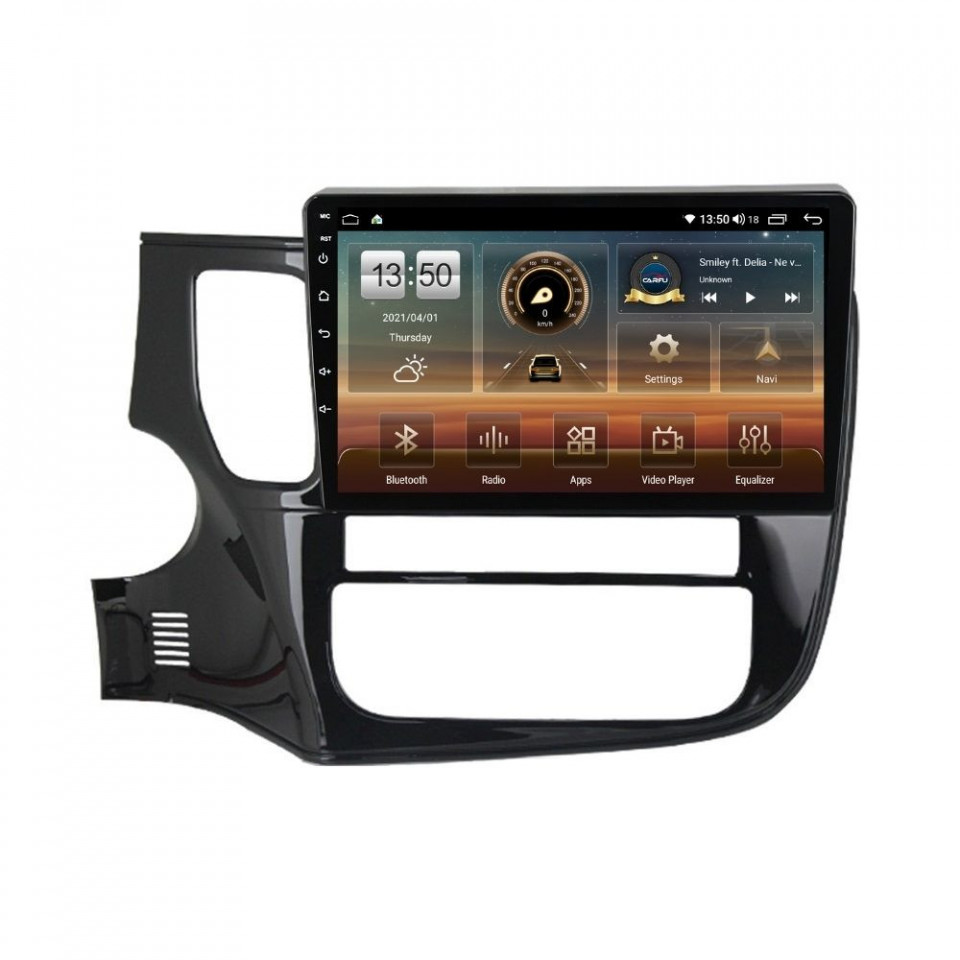 Navigatie dedicata cu Android Mitsubishi Outlander III 2012 - 2019, 8GB RAM, Radio GPS Dual Zone, Display HD QLED 10" Touchscreen, Internet Wi-Fi si slot SIM 4G, Bluetooth, MirrorLink, USB