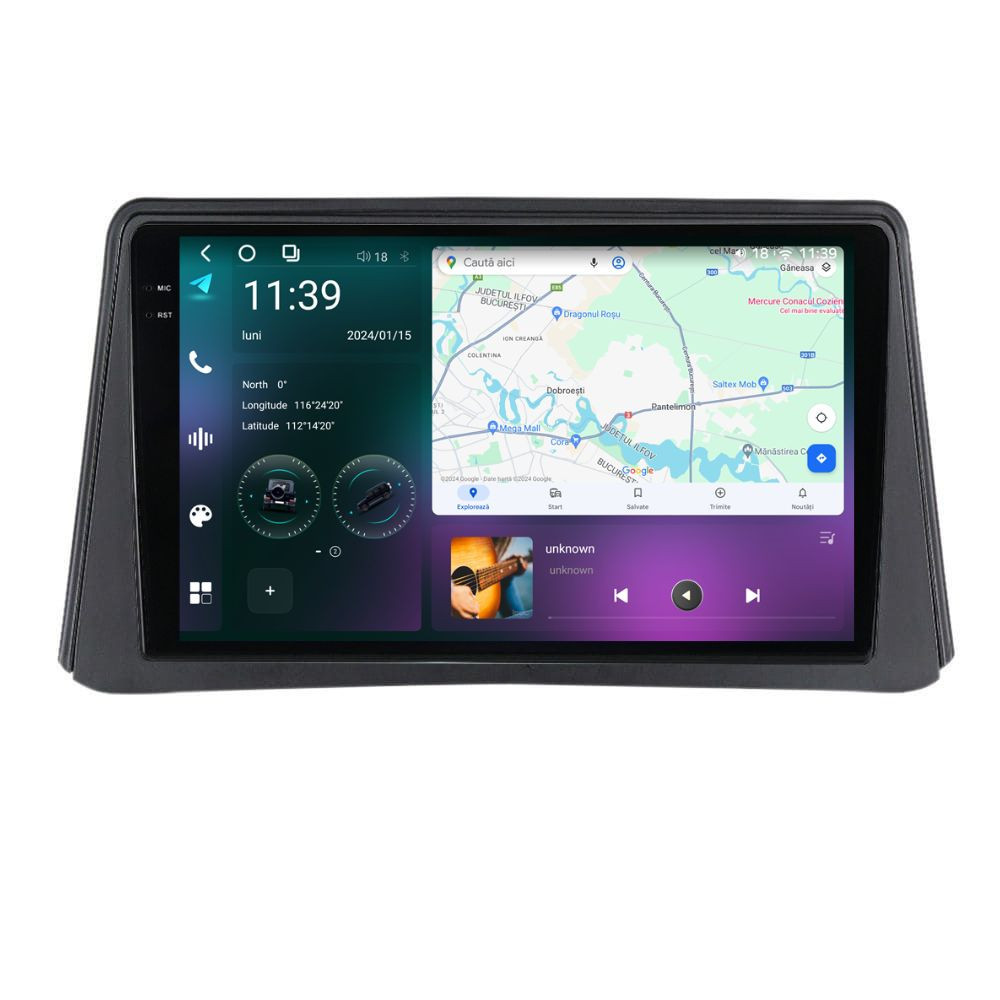 Navigatie dedicata cu Android Opel Mokka A 2012 - 2016, 12GB RAM, Radio GPS Dual Zone, Display 2K QLED 9.5" Touchscreen, Internet Wi-Fi si slot SIM 4G, Bluetooth, MirrorLink, USB